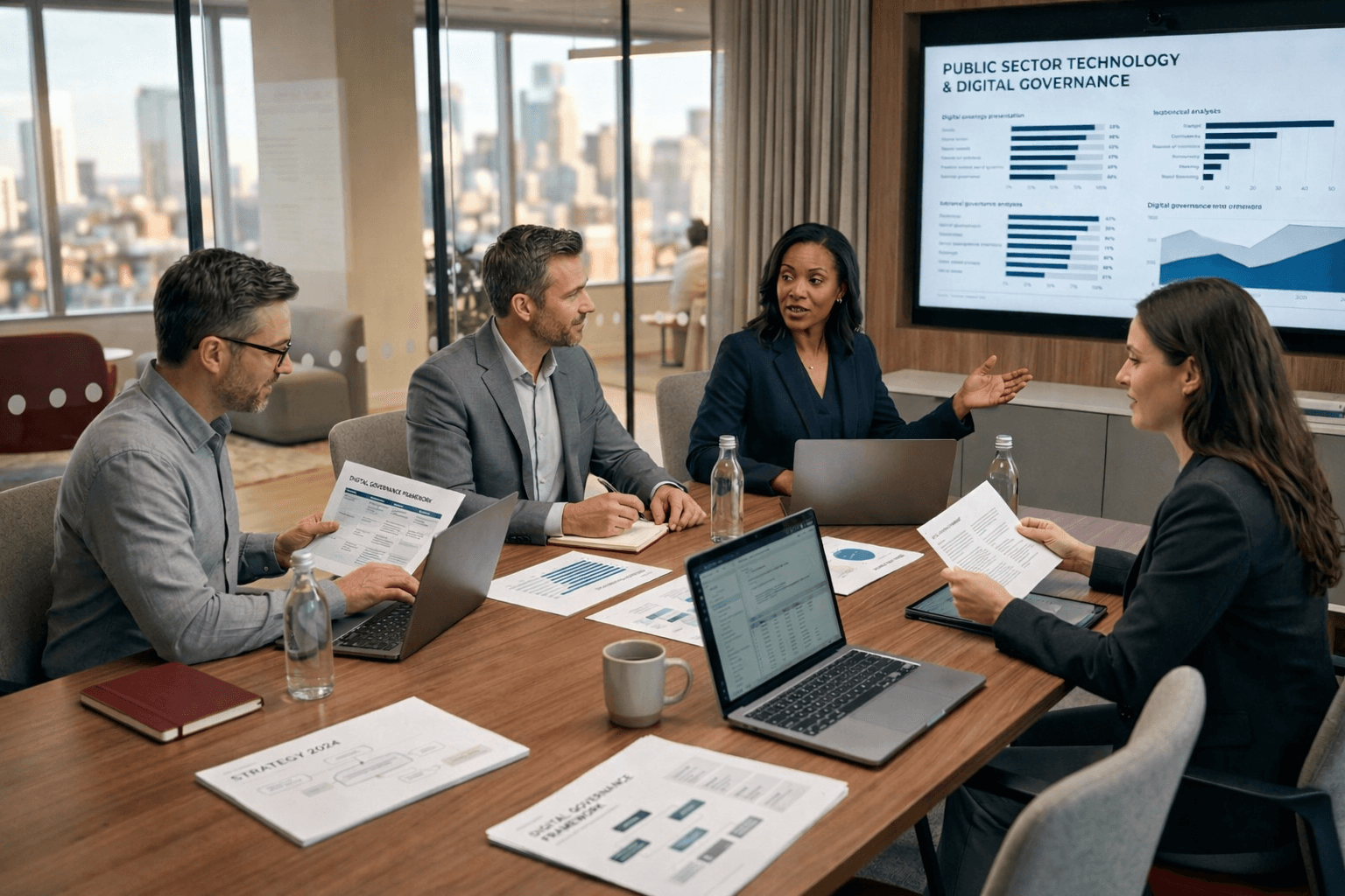 Illustration representing public sector collaboration and governance planning